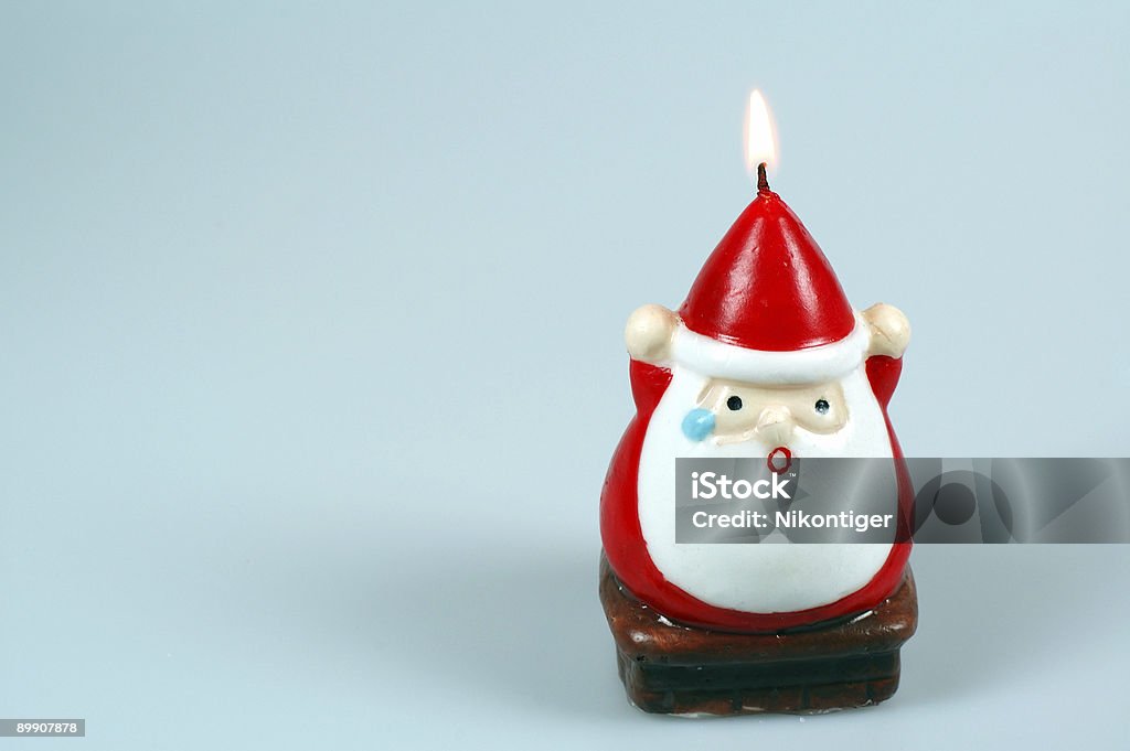 Santa s head a fuoco - Foto stock royalty-free di Babbo Natale