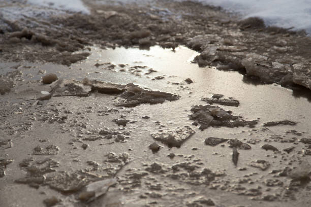 istock winter ice on the ground as a background 899079096
