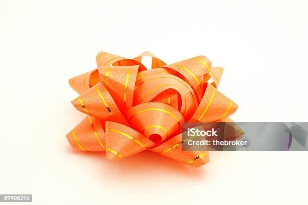 Orange Ribbon Stock Photo - Download Image Now - Anniversary, Birthday, Birthday Present