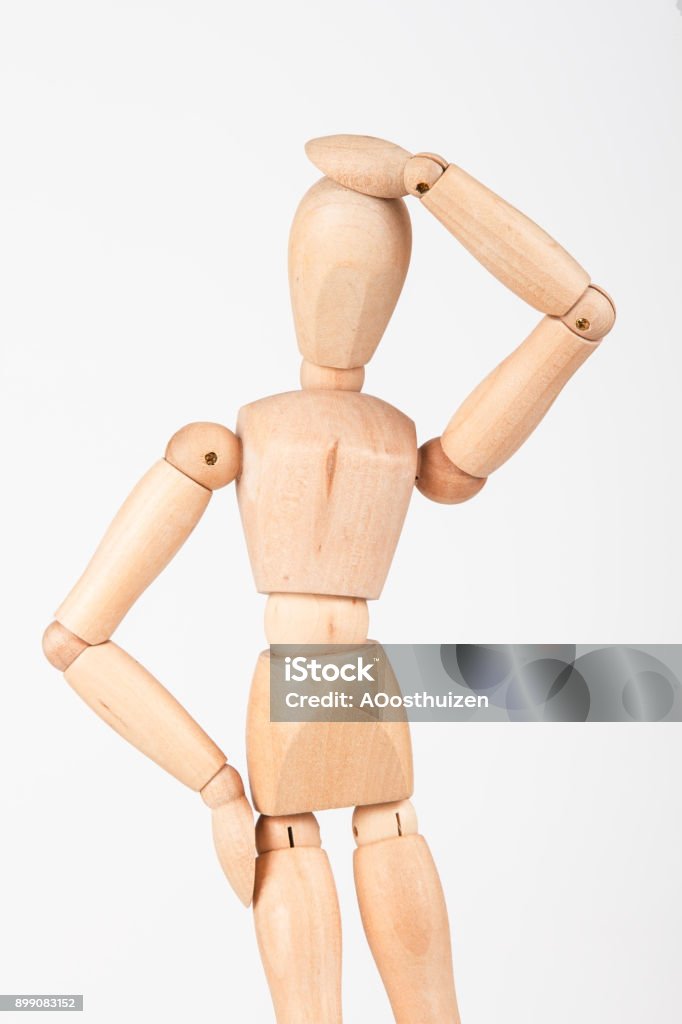 Plain Wood Mannequin Stand Upright Isolated On White Background Holding  Head Stock Photo - Download Image Now - iStock