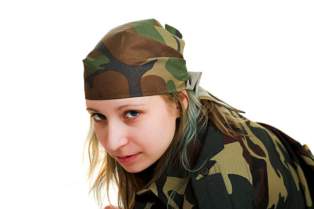 istock Girl in camouflage 89908409