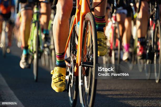 Cycling Competition Cyclist Athletes Riding A Race Stock Photo - Download Image Now - Cycling, Bicycle, Sports Race
