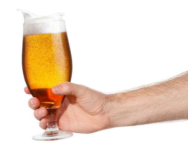 hand with beer stock photo