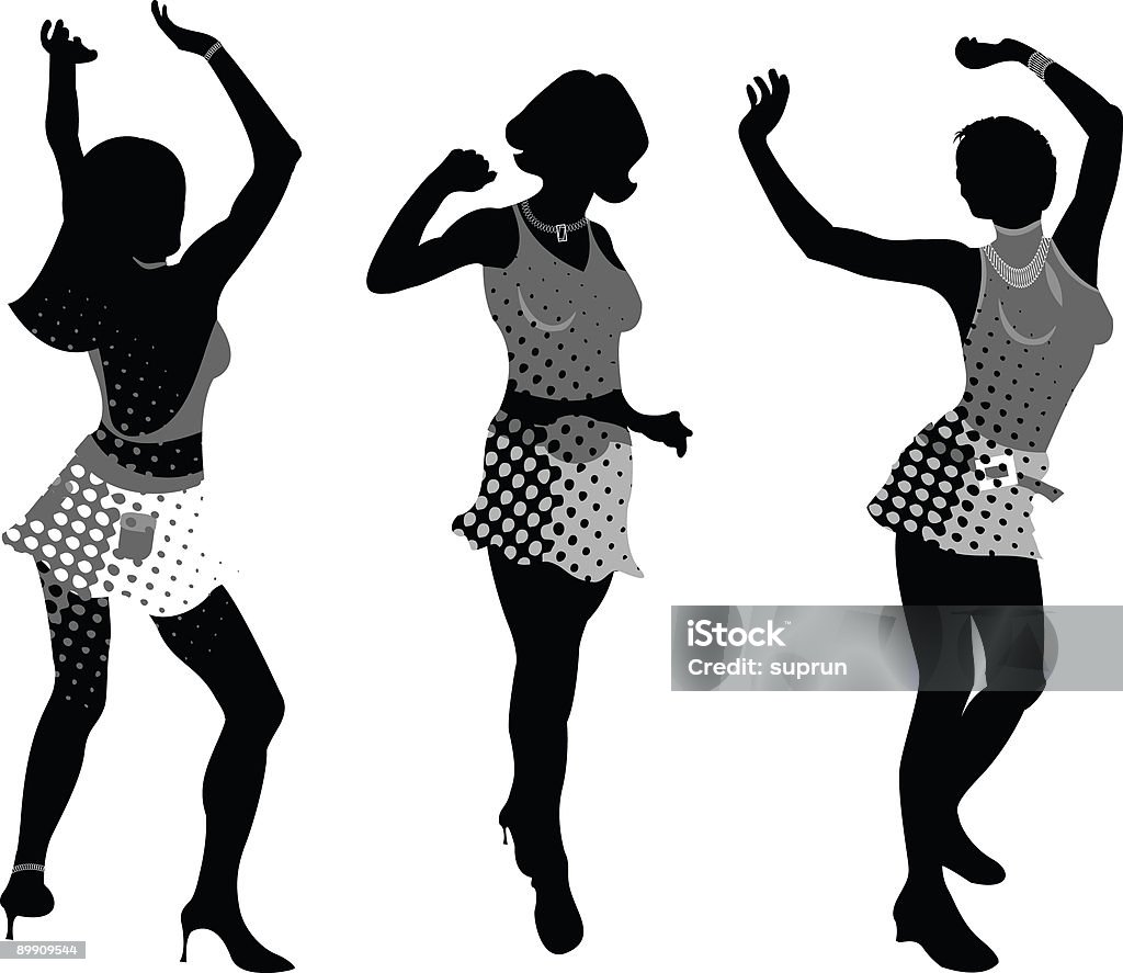 Ilustración de Chicas Bailando y más Vectores Libres de Derechos de