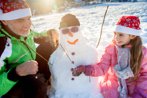 istock Joyful Family Making Snowman 899096420