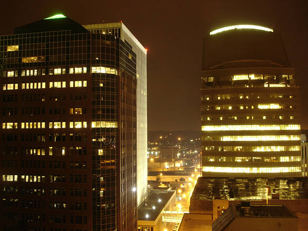 istock Skyscrapers in the night 89909941