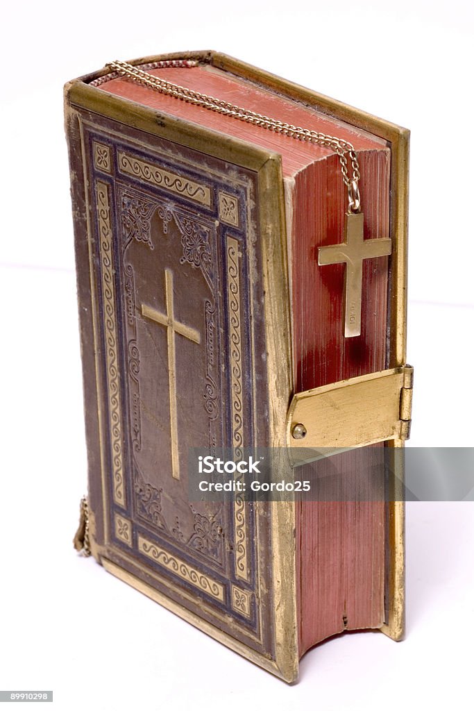 Kreuz auf Antikes Buch - Lizenzfrei Bibel Stock-Foto