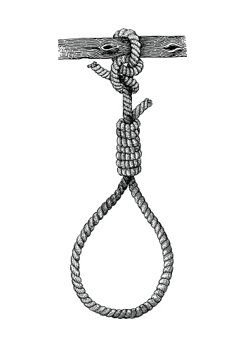 Vintage hangman hand drawing,Symbol of death