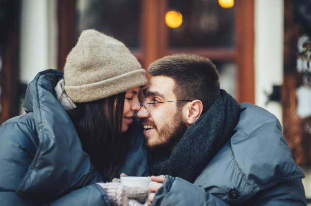 istock Couple drinking tea in the cafe 899107086