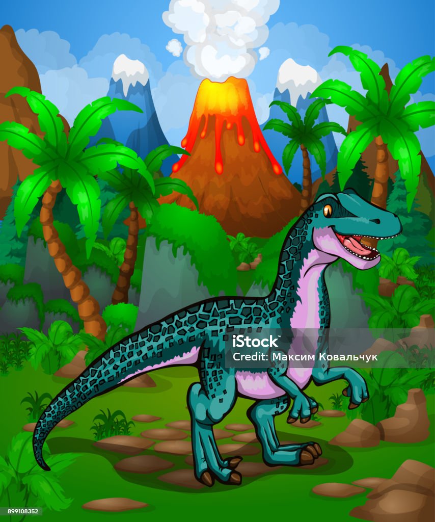 Ilustración de Raptor De Dibujos Animados Lindo Ilustración De Vector De Un  Dinosaurio De Dibujos Animados y más Vectores Libres de Derechos de  Dinosaurio - iStock