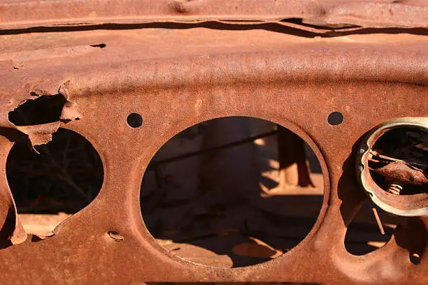 Photo of dash of abandoned volkswagen karmen ghia