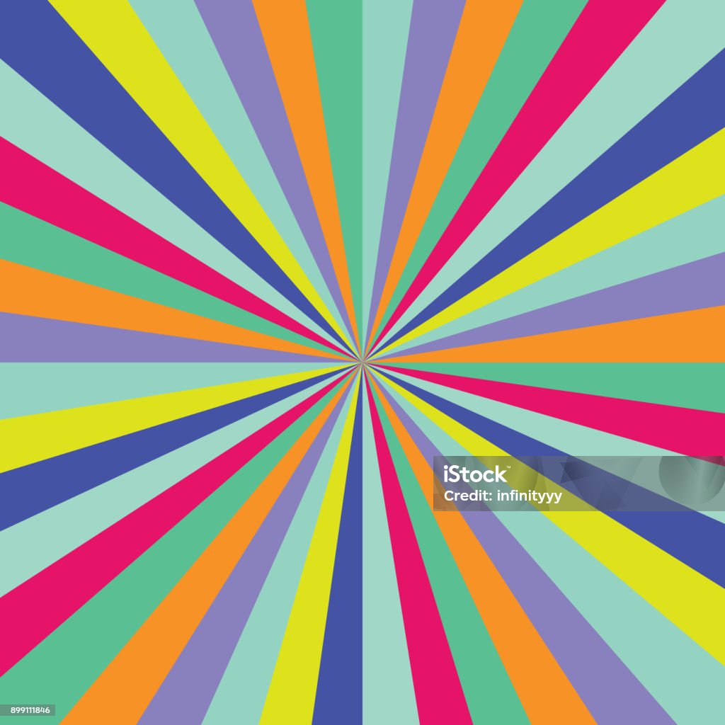 Colored Sunburst Ray Vector Pattern With Diagonal Line Stripes ...