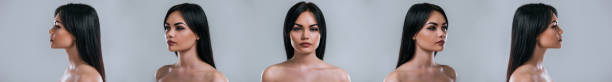 istock Beautiful woman on grey background. 899112558