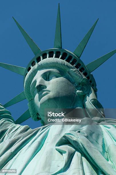 Statua Wolności - zdjęcia stockowe i więcej obrazów Statua Wolności - Statua Wolności, Ludzka twarz, Zbliżenie