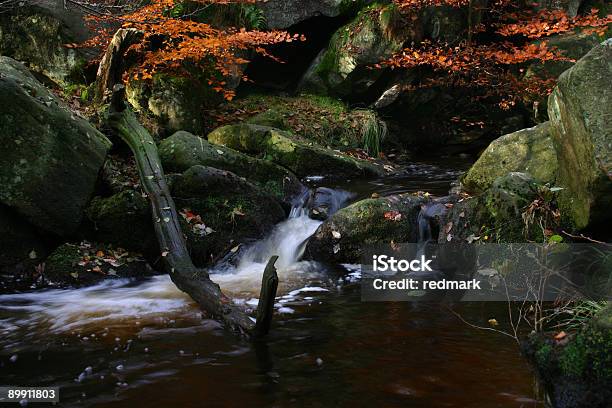 Autumnal Waterfall Scene Stock Photo - Download Image Now - Autumn, Cascade Range, Cold Temperature