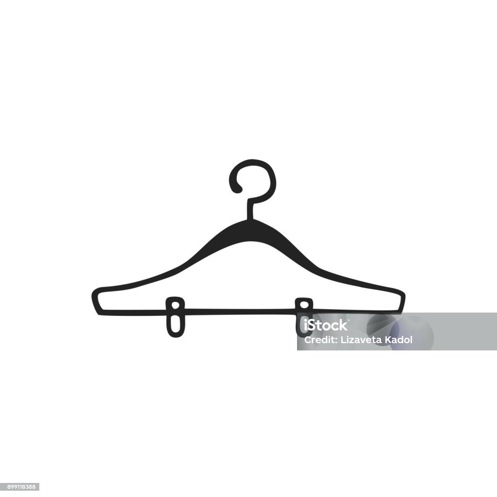 Vector hand drawn icon of hanger Vector hand drawn icon of hanger isolated on white background Belarus stock vector