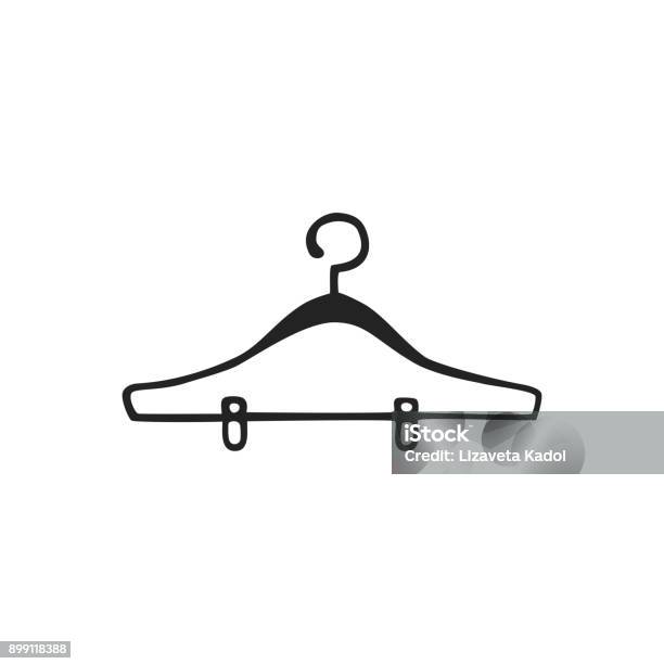 Vector Hand Drawn Icon Of Hanger Stock Illustration - Download Image Now - Belarus, Boutique, Button Down Shirt
