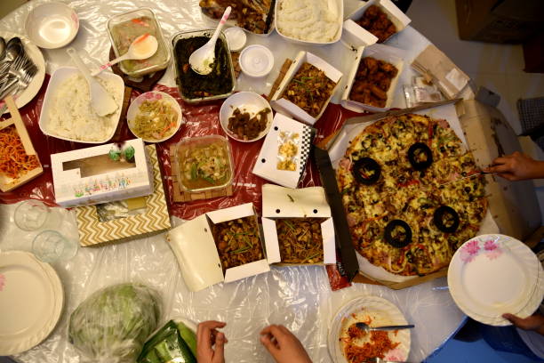 istock Pilipino traditional cuisine, Pizza and Pasta on the table 899122008