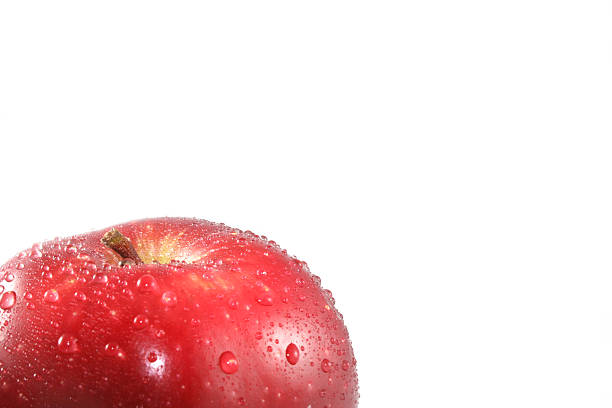 Manzana aislado rojo con espacio de copia - foto de stock