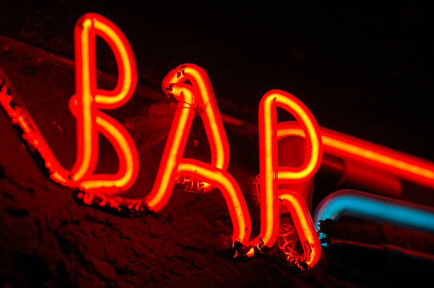 Neon Bar Sign stock photo