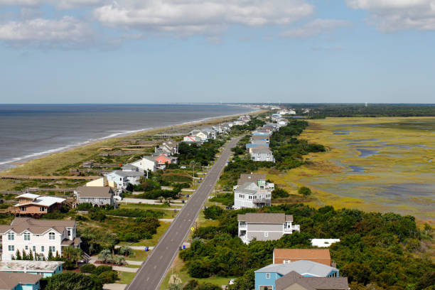 istock View of Oak Island, NC from a Lighthouse 899128422