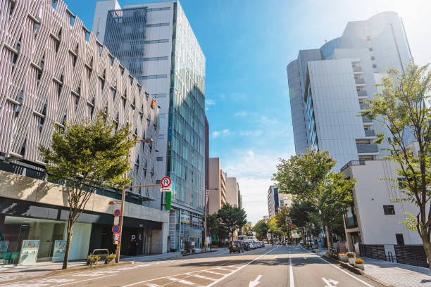 金沢市の都市景観 - オフィス街　日本 ストックフォトと画像