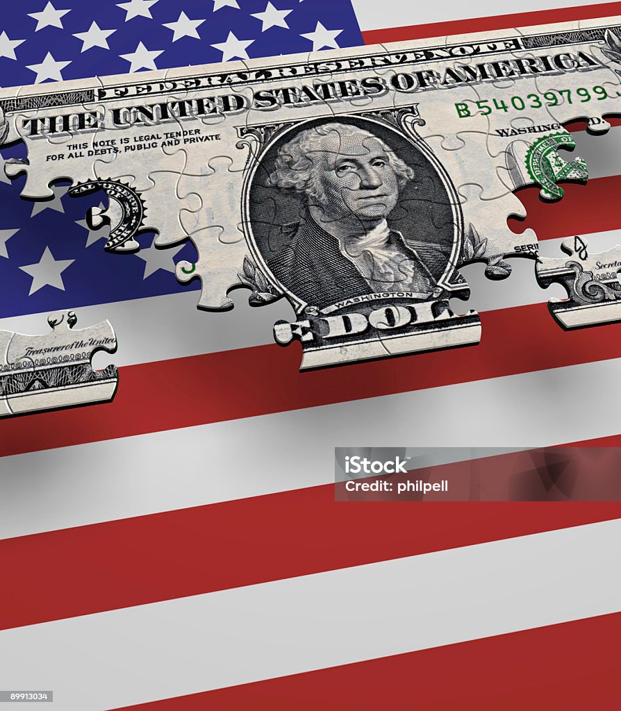 USA Flagge Puzzle Währung - Lizenzfrei Lohn Stock-Foto