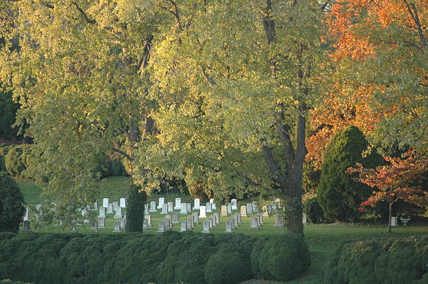 Autumn Cemetery stock photo