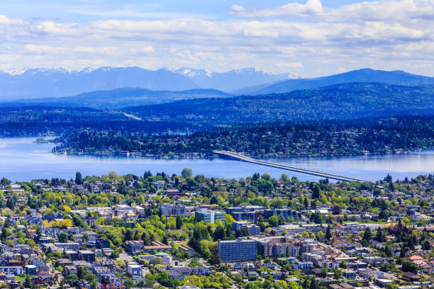istock View East from Seattle with Floating Bridge 899144638