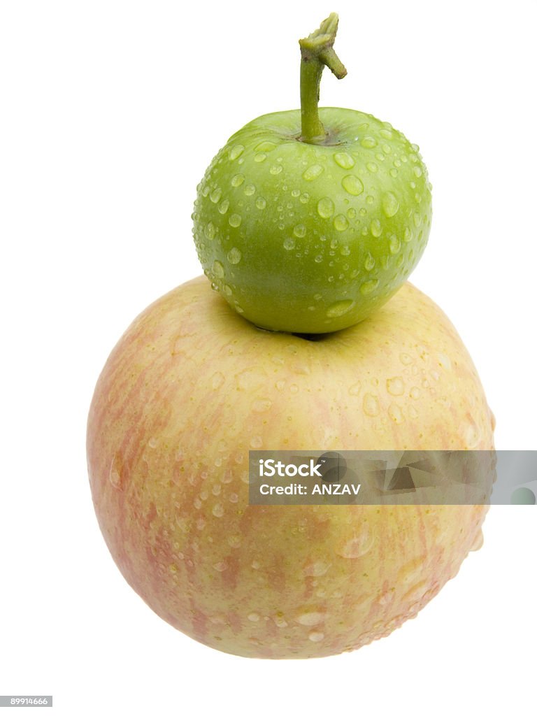 Kleine grüne Äpfel und big pink - Lizenzfrei Apfel Stock-Foto