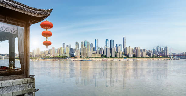 istock Classical loft and modern city skyline in China Chongqing 899153254