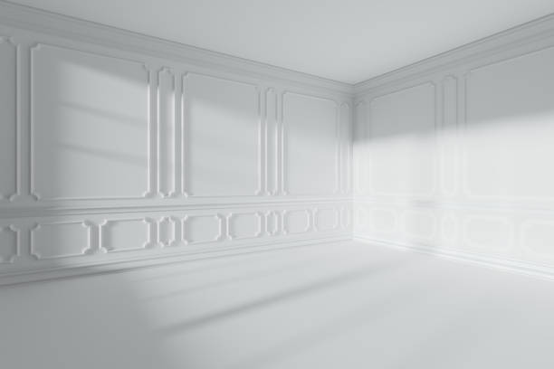istock White empty room interior with classic decor on walls 899153578