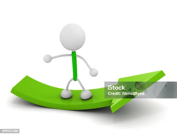 Stand On The Arrow Stock Photo - Download Image Now - Arrow Symbol, Business, Characters