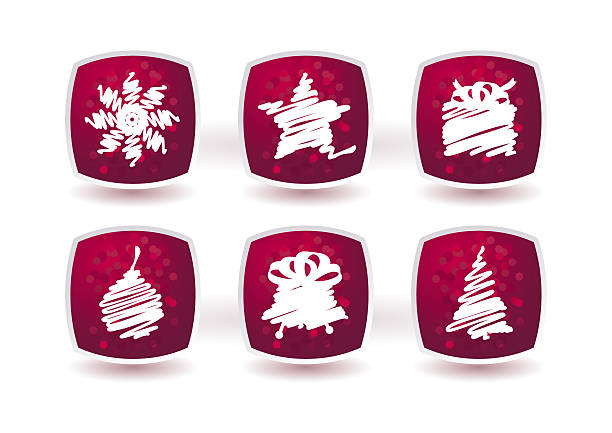 Christmas icon set vector art illustration