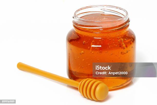 Honey Jar Isolated On White Background Stock Photo - Download Image Now - Color Image, Colors, Glass - Material