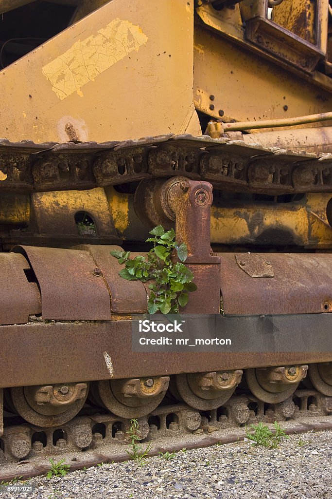 Pianta su bulldozer - Foto stock royalty-free di Abbandonato