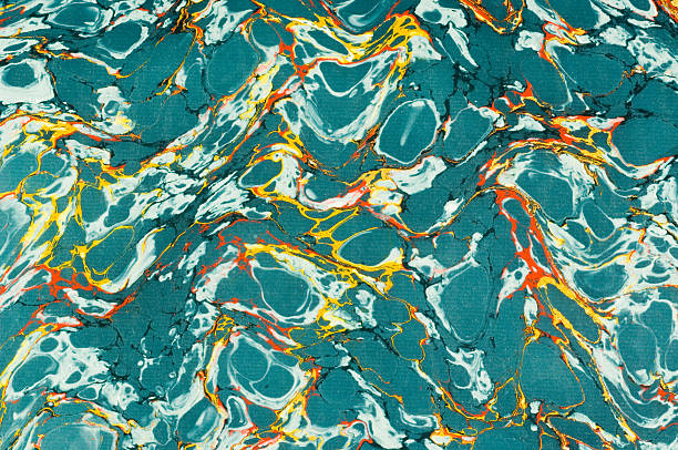 green marmorpapier - marbled effect paper pattern retro revival stock-fotos und bilder