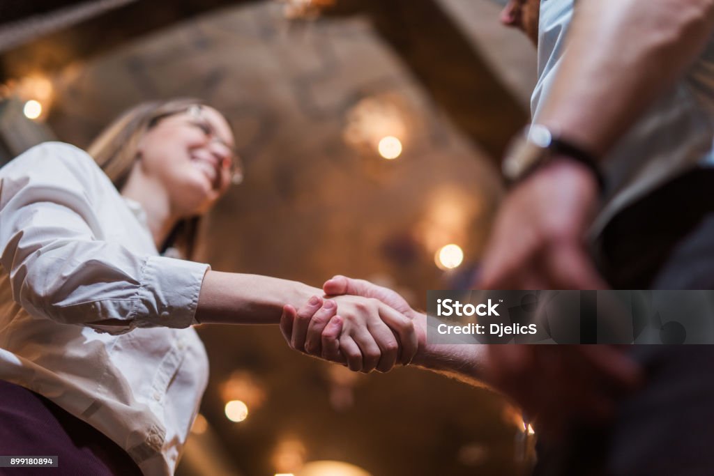 Young woman found a job. Recruitment Stock Photo