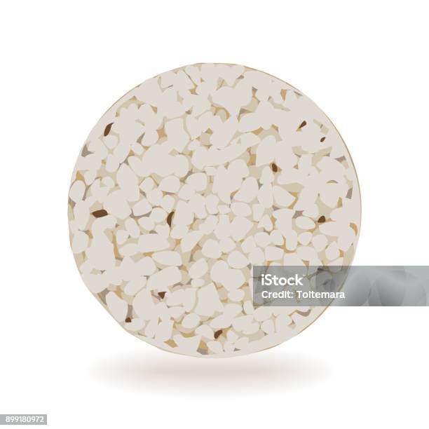 Tartinezle De Grain Isolé Sur Fond Blanc Vue De Dessus Vecteurs libres de droits et plus d'images vectorielles de Galette de riz