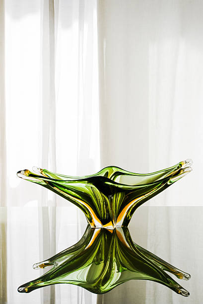 Green Murano Glass  Plate stock photo