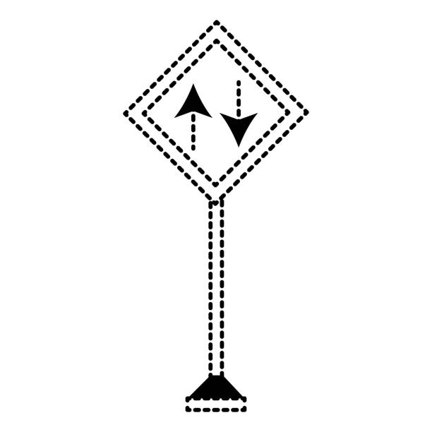 Contoh Rambu Two Panel Sign 90+ Two Way Traffic Sign Ilustrasi, Grafik Vektor, & Clip Art Bebas ...