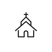 istock Church line icon 899184588