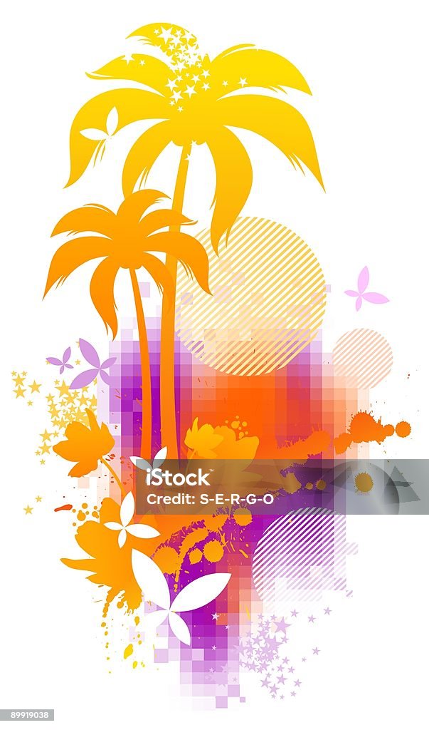 Abstrakte tropischen Illustrationen - Lizenzfrei Sommer Stock-Illustration