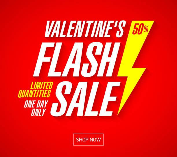 день святого валентина flash продажа яркий шаблон баннера - valentines day flash stock illustrations