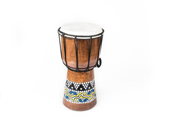 istock Handmade Djembe drum on the white background 899198480