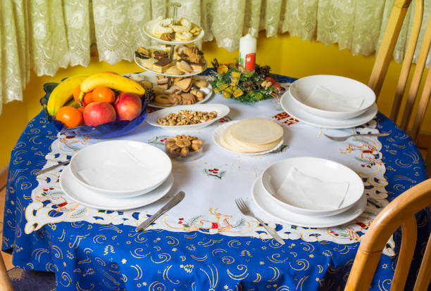 istock Traditional christmas table ready for festive supper 899199354