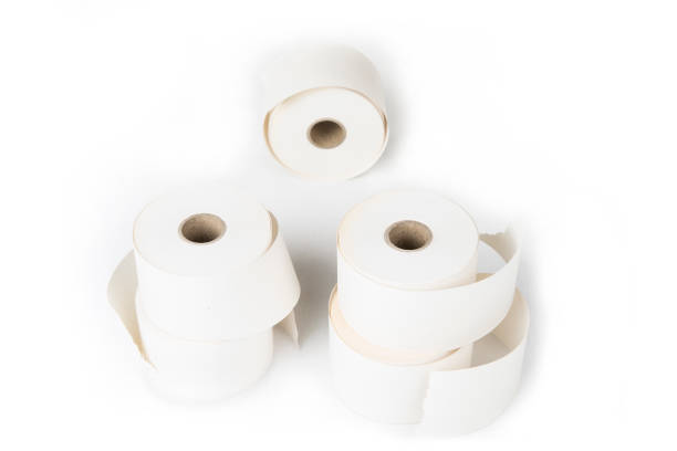 Paper rolls for calculator or cashier on white