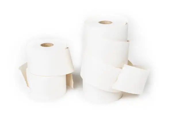 Paper rolls for calculator or cashier on white