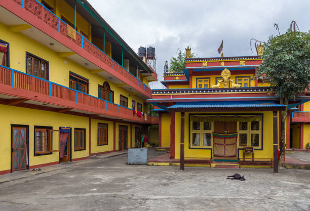 двор в деревне таши линг, непал - 5954 стоковые фото и изображения