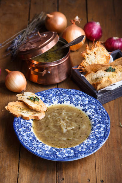 istock Onion soup with cheese crouton in a plate 899200370